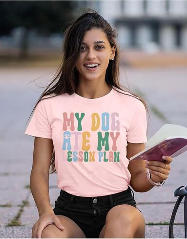 LUKYCILD Teacher Shirt Women First Day of School Shirts Progress Over Perfection Tee Casual Teacher Life Short Sleeve T-Shirt in Saudi Arabia