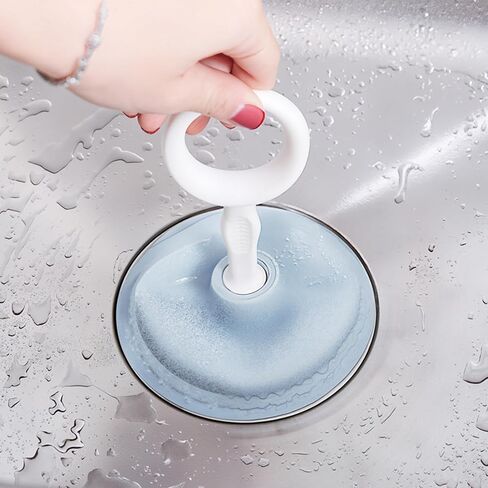 Kitchen Sink Plunger for Bathroom Drains, Compact Sink Clog Remover with Suction Cup - Blue in Saudi Arabia