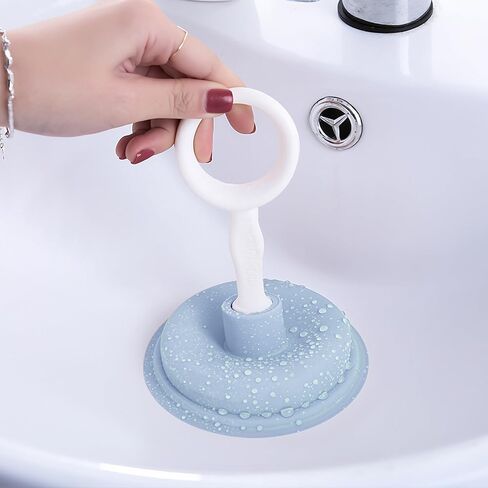 Kitchen Sink Plunger for Bathroom Drains, Compact Sink Clog Remover with Suction Cup - Blue in Saudi Arabia