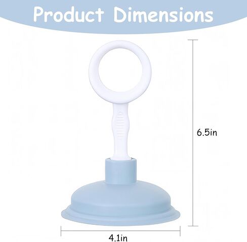 Kitchen Sink Plunger for Bathroom Drains, Compact Sink Clog Remover with Suction Cup - Blue in Saudi Arabia