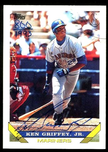 Ken Griffey Jr. 1993 Topps Autographed Card #800/1993 - Baseball Slabbed Autographed Cards in Saudi Arabia