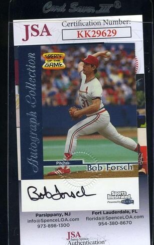 Bob Forsch JSA Coa Autograph 1999 Fleer Hand Signed - Baseball Slabbed Autographed Cards in Saudi Arabia
