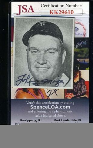 Johnny Mize JSA Coa Autograph 1976 1947 Phil Area Card Show Hand Signed - MLB Autographed Baseball Cards in Saudi Arabia