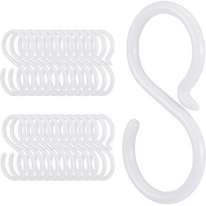 24pcs السنانير البلاستيكية الهادئة للتعليق ، خطافات ABS متعددة الأغراض للخزانة ، قضيب الدش ، النبات ، وعاء وقهوة ، قهوة ، سهلة تويست وخالية من الصدأ الأضواء في الهواء الطلق-أبيض (2.4 × 1.22 بوصة) in Kuwait