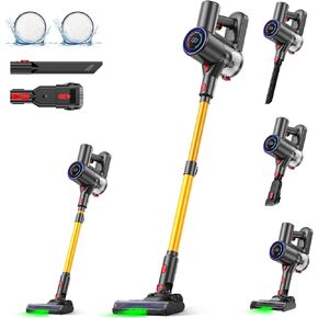 Cordless Vacuum Cleaner, 40KPA/40Mins, LED Display, Lightweight Stick Vacuum with Powerful Suction, Self-Standing, Green Light, Rechargeable Vacuum Cleaners for Home Pet Hair Carpet Hard Floors in Saudi Arabia