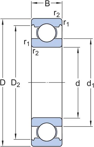 SKF 6314 Radial Bearing, Single Row, Deep Groove Design, ABEC 1 Precision, Open, Normal Clearance, Standard Cage, 70mm Bore, 150mm OD, 35mm Width in Saudi Arabia