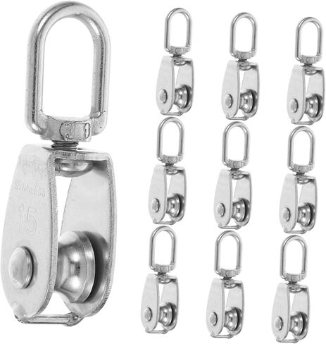 PRETYZOOM Single Crane Pulley 10 Pack Stainless Steel Lifting Pulley Wheel Ceiling Mount for Heavy Duty Use in Saudi Arabia