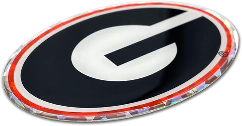 Elektroplate Officially Licensed University of Georgia Black/Red Reflective Decal | Premium 3D Doming All Weather Sticker for Car, Water Bottle, Laptop, Tablet, Window, Cooler, Phone | Made in the USA in Saudi Arabia