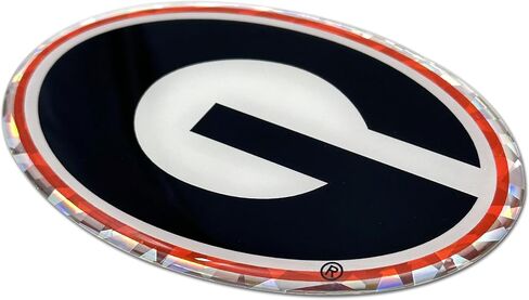 Elektroplate Officially Licensed University of Georgia Black/Red Reflective Decal | Premium 3D Doming All Weather Sticker for Car, Water Bottle, Laptop, Tablet, Window, Cooler, Phone | Made in the USA in Saudi Arabia