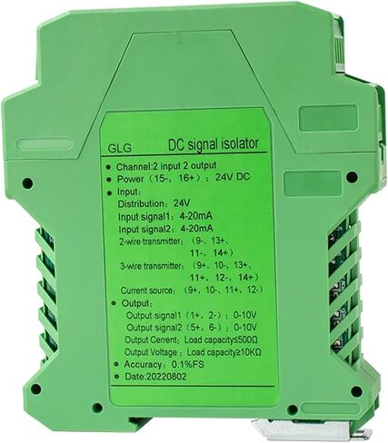 Signal Isolator 1 in 1 Out 4-20mA 0-10V to 0-10V 4-20mA Signal Converter 0-10mA 0-20mA 0-5V Signal Isolation Transmitter 1PCS(Input 4-20MA_Output 4-20MA_DC24V) in Saudi Arabia