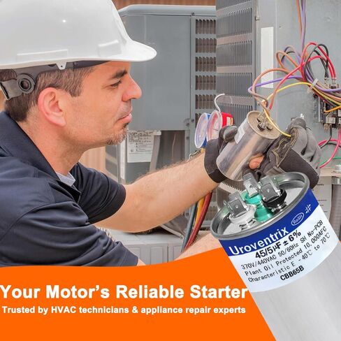45+5 uf ± 5 ٪ 370V/440VAC CBB65 تشغيل مكثف بدء التشغيل لمحرك مروحة وحدة AC ، أو مضخة الحرارة أو المكثف بشكل مستقيم بارد in Kuwait