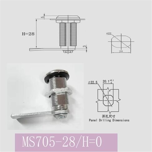 1 Set with Key Zinc Alloy Factory Direct Ms705-28 Quarter Turn Cam Lock(Height 0mm-Zinc) in Saudi Arabia