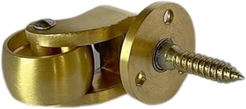 Solid Brass Caster Wheel, 25mm Antique 360° Swivel Caster, Furniture Moving Caster Rubber Wheels, Vintage Castors for Sofas, Table, Thread Style Fitting, with Screws, Load 330 lbs of 4 Packs in Saudi Arabia