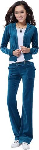 KGFDB Velvet Women's Fabric Tracksuits Velour Suit Track Hoodies And Pants in Saudi Arabia