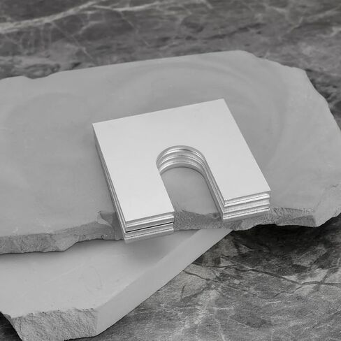 eMagTech 10Pcs Aluminium Packers Horseshoe U Shims Metal Spacers 50mm X 50mm with 17mm Slots Fender Alignment U Shim Flat Plate Square Washer, 1mm Thickness in Saudi Arabia
