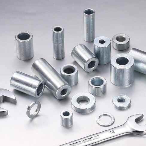 uxcell 25 Pcs Galvanized Steel Spacer 1/2" Bore x 3/4" OD x 1/8" Length, Unthreaded Standoff Bushing Plain Finish, Round Metal Spacer Fits M12 Screws Bolts in Saudi Arabia