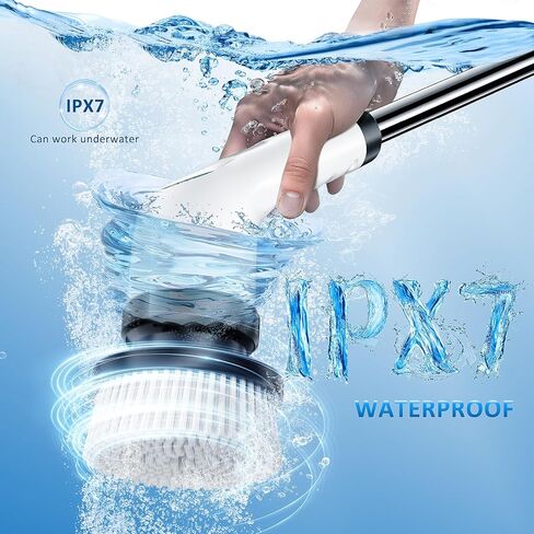 بطارية تم ترقية جهاز التنفيذ الكهربائي مع وقت تشغيل طويل ، ومنظف طاقة مقاوم للماء IPX7 مع 7 رؤوس الفرشاة ، وسرعان مقبض طويل قابلة للتعديل للحمام ، والدش ، والبلاط والمطبخ. in Saudi Arabia
