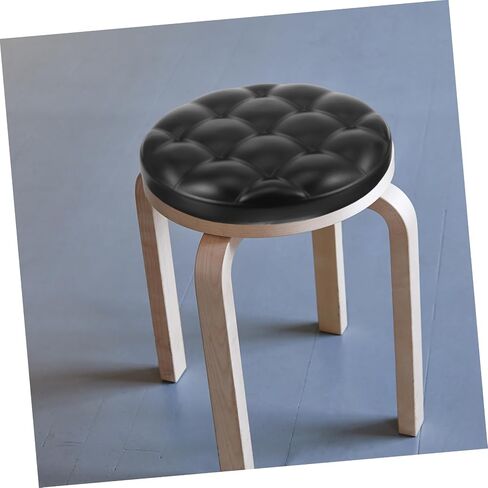PRETYZOOM Round Bar Stool Replacement Seat PU Padded Stool Surface Anti-Slip Accessory for Kitchen and Dining Easy Installation 1-Piece Set in Saudi Arabia