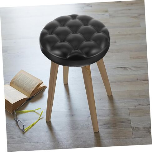 PRETYZOOM Round Bar Stool Replacement Seat PU Padded Stool Surface Anti-Slip Accessory for Kitchen and Dining Easy Installation 1-Piece Set in Saudi Arabia