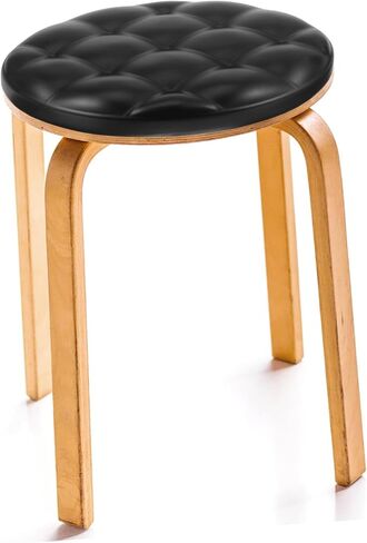 PRETYZOOM Round Bar Stool Replacement Seat PU Padded Stool Surface Anti-Slip Accessory for Kitchen and Dining Easy Installation 1-Piece Set in Saudi Arabia