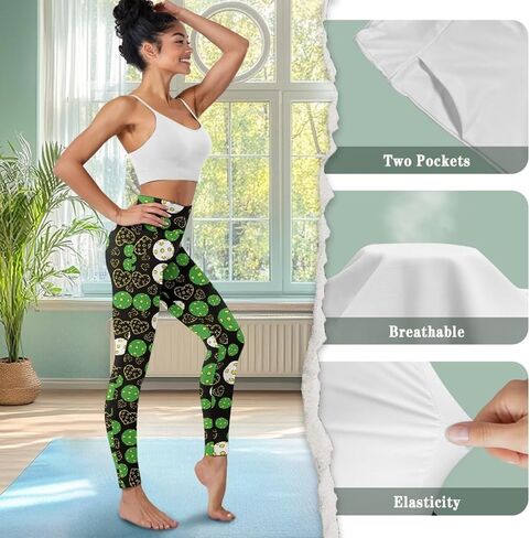 Women’s Yoga Leggings Stretch High Waisted Long Pants Tummy Control Workout Leggings with Pockets for Women in Saudi Arabia
