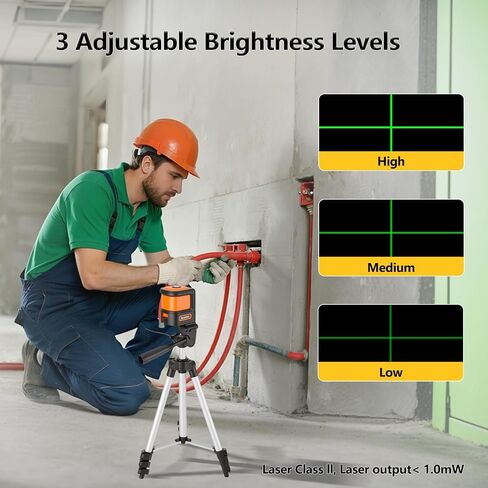 مستوى الليزر مع ترايبود ، LP Leipor Green Cross Line Tool Lazer Leveler Tool for Picture Hanging Construction Floor Tile Wall Renovation ، مشروع داخلي ، بطارية مشمولة in Kuwait
