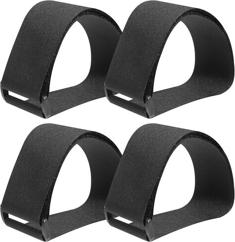4 Pcs Pedal Straps, Foot Pedal Resistance Band Bike Pedals Straps Leg Exerciser Traction Adjustable Pedals Strap for Elliptical Exercise Machine Leg Training Exerciser for Home Sports Accessories in Saudi Arabia