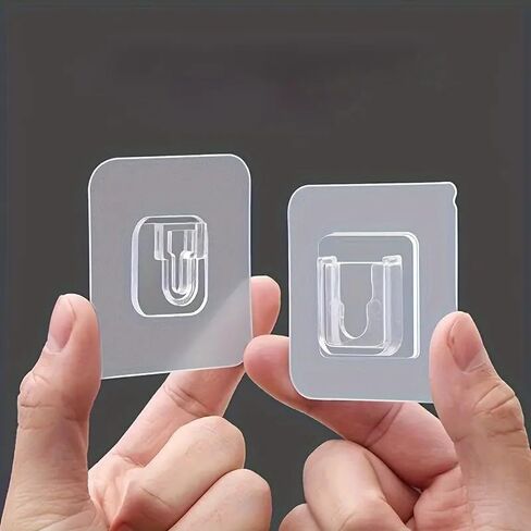 20pcs Ultra Strong Adhesive Transparent Wall Hooks with Easy Install Suction Cups for Kitchen & Bathroom Storage, Heavy Duty Hanging Solution for Towels, Bags, and More in Saudi Arabia
