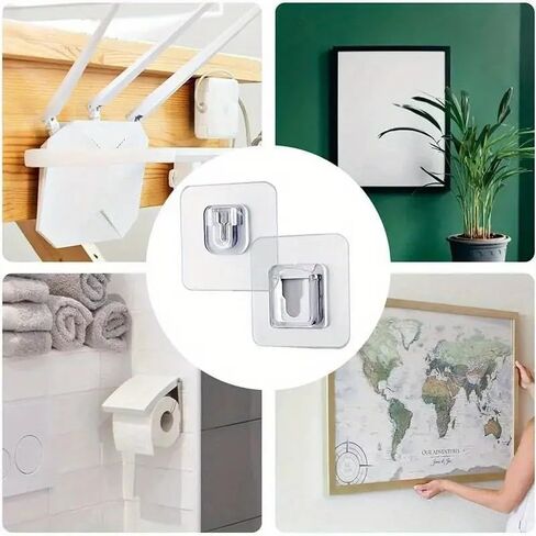 20pcs Ultra Strong Adhesive Transparent Wall Hooks with Easy Install Suction Cups for Kitchen & Bathroom Storage, Heavy Duty Hanging Solution for Towels, Bags, and More in Saudi Arabia