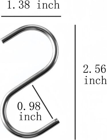 10 Pcs S Hooks for Hanging, 2.56 inch Heavy Duty Metal S Hooks with Safety Buckle S Shaped Hooks Pot Rack Closet Hooks for Hanging Plants, Clothes, Kitchen Utensil, Pots, Pans, Bags in Saudi Arabia