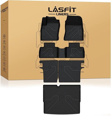 الحصير الأرضية Lasfit و Seatback Mats & Cargo Mat لـ Nissan Armada 2025 / Infiniti QX80 FIT 7Seats (غير مناسب 8 مقاعد) ، مخصصات جميعها مناسبة TPE سهلة طائرة متين نظيفة. in Kuwait