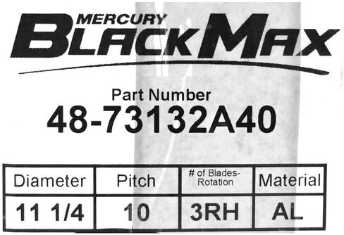 Mercury Marine Black Max 11-1/4 x 10 Pitch 3-Blade Aluminum Propeller Prop in Saudi Arabia