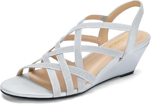 نساء على نطاق واسع إسفين ساندالز الحفلات حفل زفاف لباس الصنادل حزام مرن in Kuwait