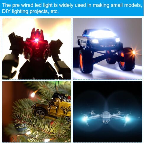 1206 LED Micro LED مسبقًا ، 25 PCS 2.8-3.3V مصغرة مسبقًا من الجهاز المصنوع من الضوء الثنائيات المنبعث من البناء لبناء النماذج ، DIY ، مشاريع علمية ، 9.8 "الطول ، الوردي in Saudi Arabia