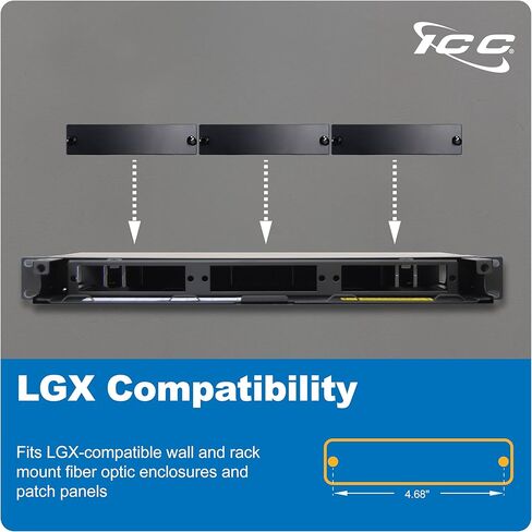 ICC LGX Compatible Blank Panel – Snap-in Filler Plate for Fiber Patch Panel, Dust Cover for Unused Ports, Black Powder-Coated Steel, 1 Slot in Saudi Arabia