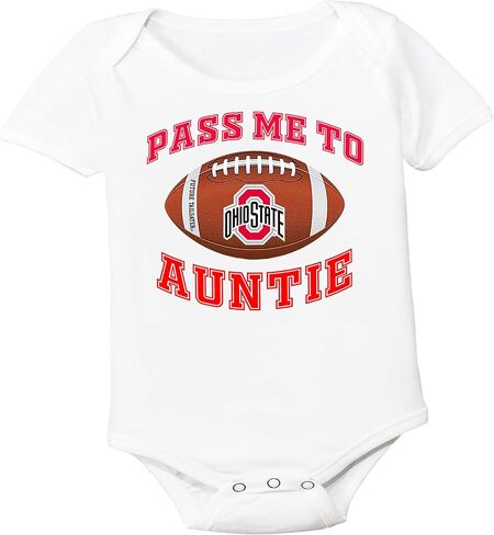 Ohio State Buckeyes Officially Licensed Pass Me to Daddy - Mommy - Uncle - Auntie Football Baby Bodysuit in Saudi Arabia