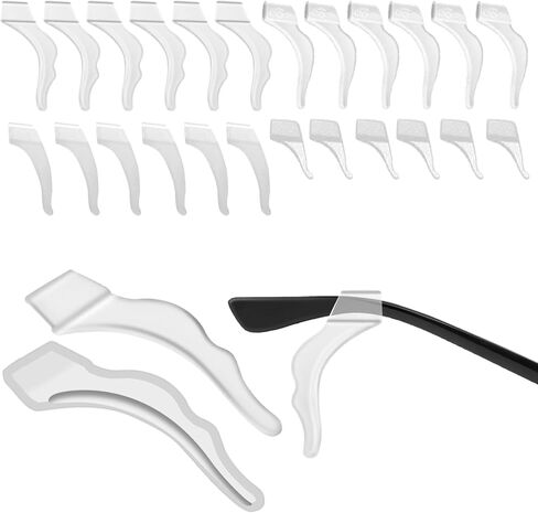 Four Styles Glasses Ear Grips -20 Pairs Eye Glasses Ear Grippers Anti-Slip Holder, Silicone Ear Hook, Glasses Ear Grip Sleeve Retainer for Sports Glasses, Sunglasses Reading Glasses (Clear) in Saudi Arabia
