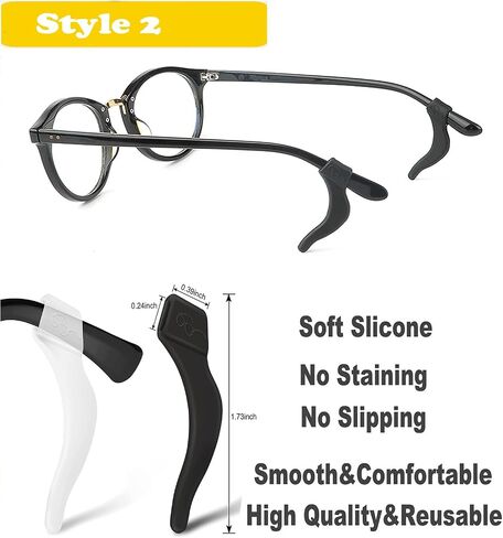 Four Styles Glasses Ear Grips -20 Pairs Eye Glasses Ear Grippers Anti-Slip Holder, Silicone Ear Hook, Glasses Ear Grip Sleeve Retainer for Sports Glasses, Sunglasses Reading Glasses (Clear) in Saudi Arabia
