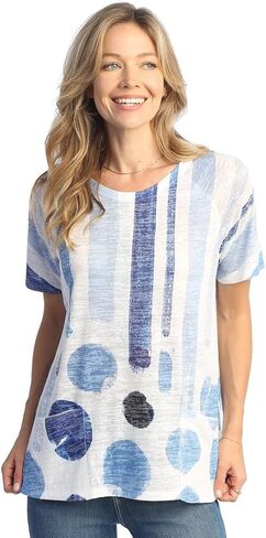 Jess & Jane Short Sleeve Burnout Tunic Top - AJ1 in Saudi Arabia