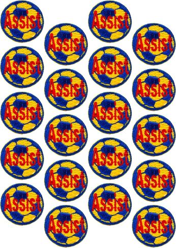 Embroidered Assist Iron-On Soccer Award Patches, 1 Inch Diameter in Kuwait