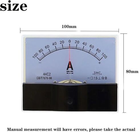 44C2 DC /75mv Amperemeter Gauge Analog Panel AMP Current Meter50A -0-50A Ammeter 3A 5A 10A 1Pcs(50A -0-50A) in Saudi Arabia
