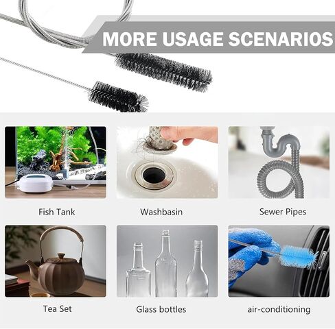 Flexible Drain Clog Remover Brush - Double Head - White in Saudi Arabia