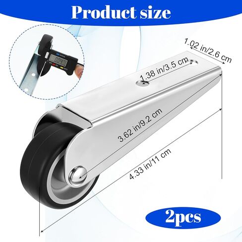 2 PCS Gate Caster Wheels استبدال العجلات الدوارة المتداول المطاط ، وعجلة الاتجاه غير المنقولة للانزلاق لأثاث سياج بوابة الأريكة (1.6 ") in Kuwait