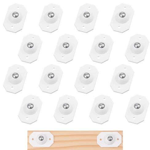 16Pcs Self Adhesive Caster Wheels, Appliance Rollers for Kitchen Appliances, 360° Swivel Mini Universal Rollers for Trash Can, Storage Box, Small Furniture(White) in Saudi Arabia