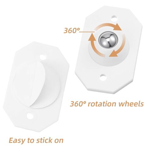 16Pcs Self Adhesive Caster Wheels, Appliance Rollers for Kitchen Appliances, 360° Swivel Mini Universal Rollers for Trash Can, Storage Box, Small Furniture(White) in Saudi Arabia