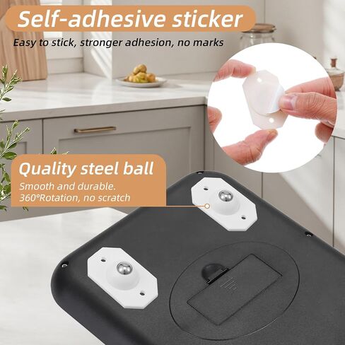 16Pcs Self Adhesive Caster Wheels, Appliance Rollers for Kitchen Appliances, 360° Swivel Mini Universal Rollers for Trash Can, Storage Box, Small Furniture(White) in Saudi Arabia