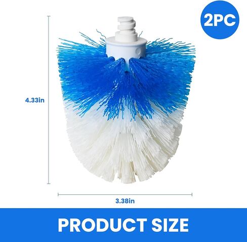 Toilet Brush Refills for OXO Toilet Brush Only, 2 Pack Toilet Brush Replacement Head, Blue & White, Nylon & Plastic Material Bristles in Kuwait