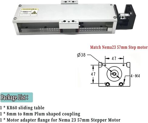 [57 قوسًا وغطاءًا] الوحدة النمطية المرفقة أدلة خطية خطية محور X-Y/Z تغطية غبار الدليل المزدوج مرشد الجدول Stroke100-1000mm NEMA23/34 STEPPER 60/80 مم محرك (600 مم SFU1610) in Kuwait