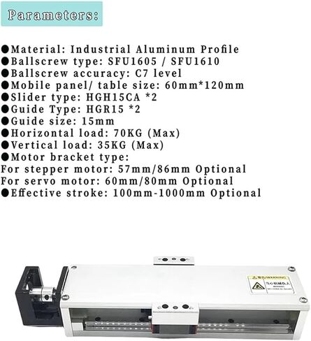 [57 قوسًا وغطاءًا] الوحدة النمطية المرفقة أدلة خطية خطية محور X-Y/Z تغطية غبار الدليل المزدوج مرشد الجدول Stroke100-1000mm NEMA23/34 STEPPER 60/80 مم محرك (600 مم SFU1610) in Kuwait