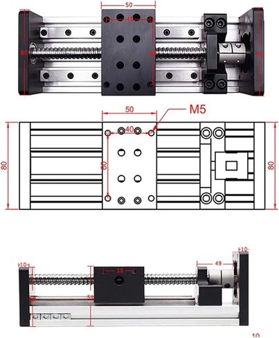 3 محور X-Y-Z Table Table Screw Linear Linear Rail مع NEMA23 2NM Stepper Motor DM556 (محور 800 مم) in Kuwait